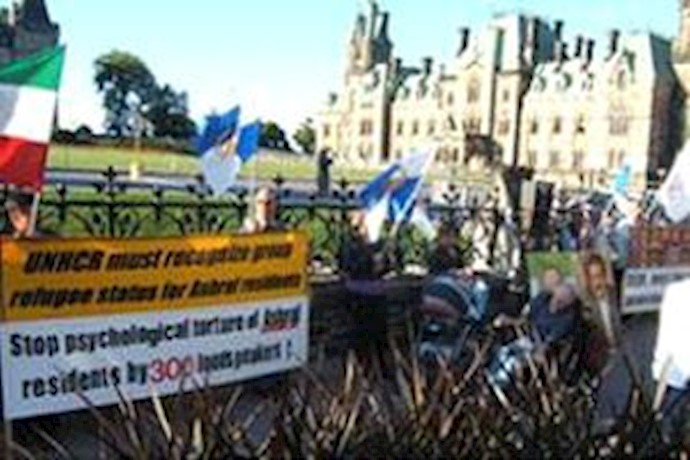 Iranians demonstrate outside Canadian Parliament in support of Ashraf