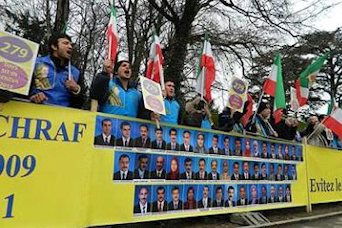 Day 279 – Iranian Resistance supporters Geneva sit-in calling for Ashraf residents protection