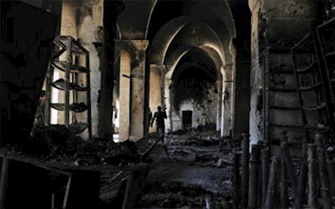 Landmark mosque in Aleppo burned in fighting