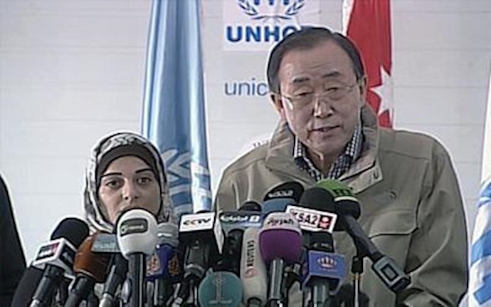 U.N. chief calls for peace, help when visiting Syrian refugee camp in Turkey