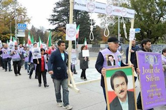 Iranian Resistance supporters in Geneva demand recognition of Liberty as refugee camp