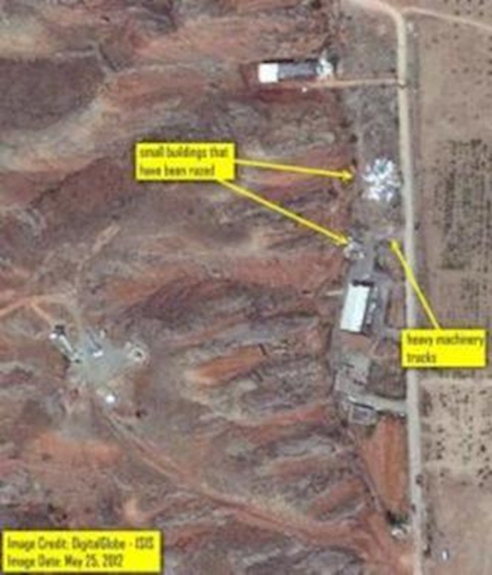 Demolition visible at Iran military site