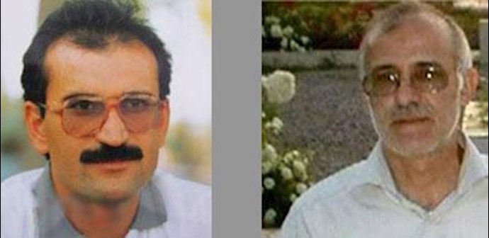  'Political prisoners Gholamreza Khosravi-Savadjani (left), Ali Moezzi (right)'