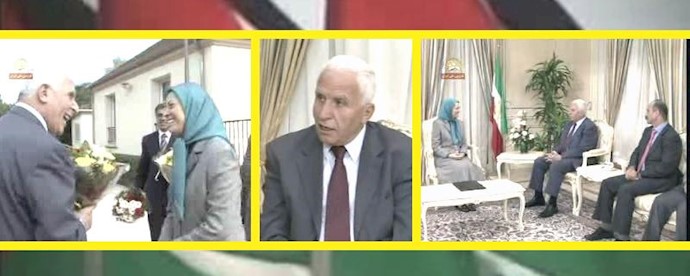  'Maryam Rajavi welcoming senior Palestinian delegation'