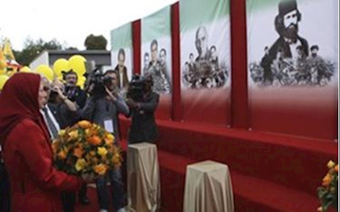 Rajavi at gathering in Auver-sur-Oise near Paris