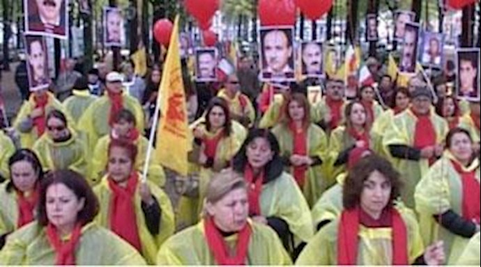 Iranian opposition protest in The Hague: Free 7 Camp Ashraf hostages in Iraq