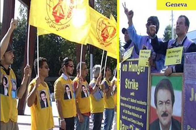 Iranian opposition hunger striker hospitalized in Geneva