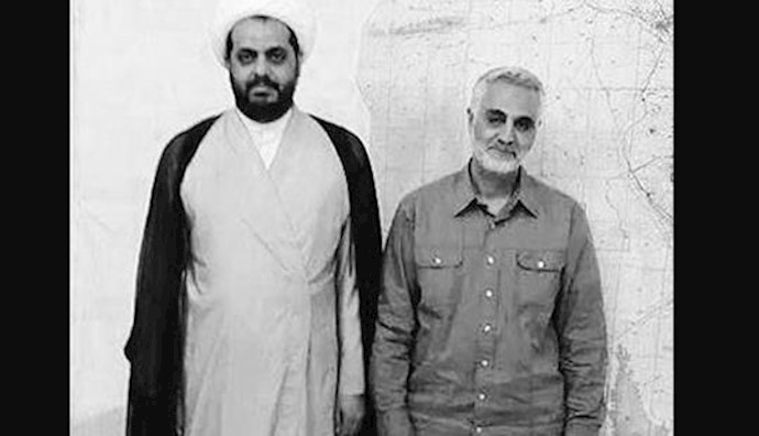  'The head of the terrorist Asaib Ahl al-Haq and Qassem Suleimani, Iran Quds force commander'