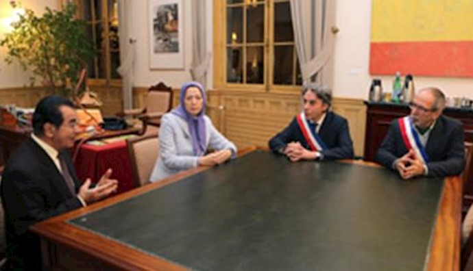Maryam Rajavi at the Town hall in Paris 2nd – meeting with Mayor Jacques Boutault