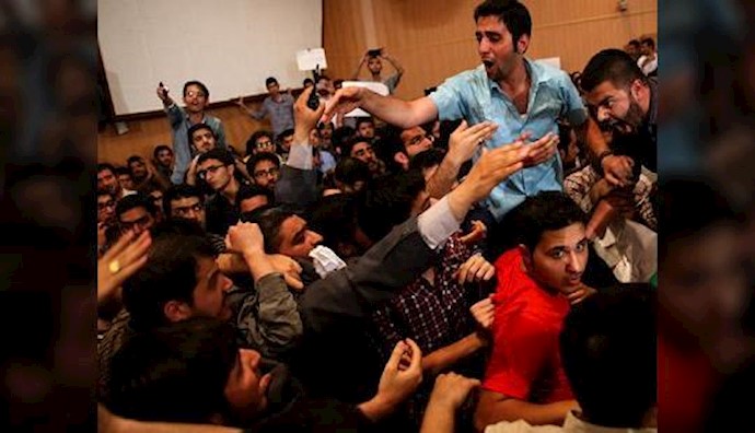  'Bassij hoodlums attacking protesting students in Iran’s Amir Kabir University'