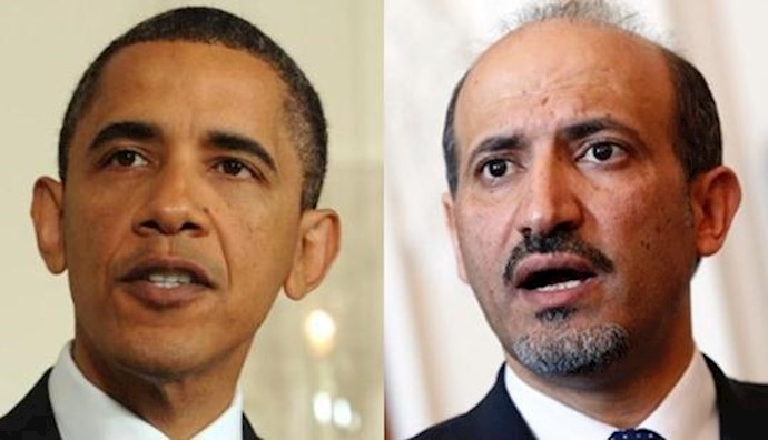  'US President Barack Obama meet with Syrian National Coalition President Ahmad Jarba'