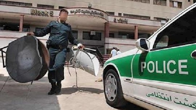 Iranian regime’s agents round up satellite dishes in southern city