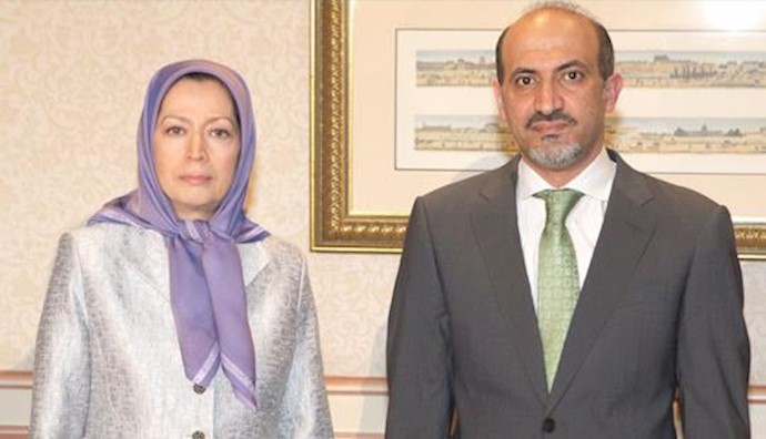  'NCRI President-elect Maryam Rajavi meeting with SNC President Ahmad Jarba in Paris'