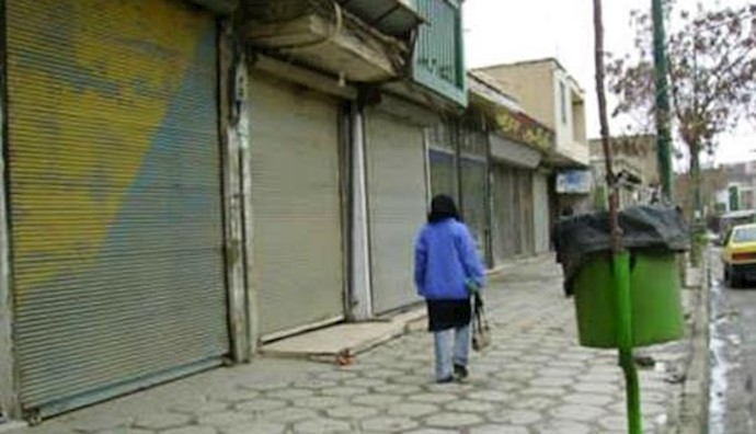 Bazaar merchants on strike in Mariwan of Iran’s Kurdistan Province