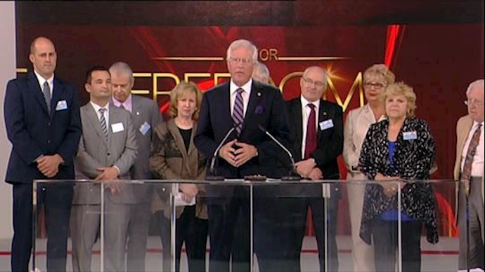 Terrence young, Member of Canadian Parliament at the Iranian Gathering in Paris