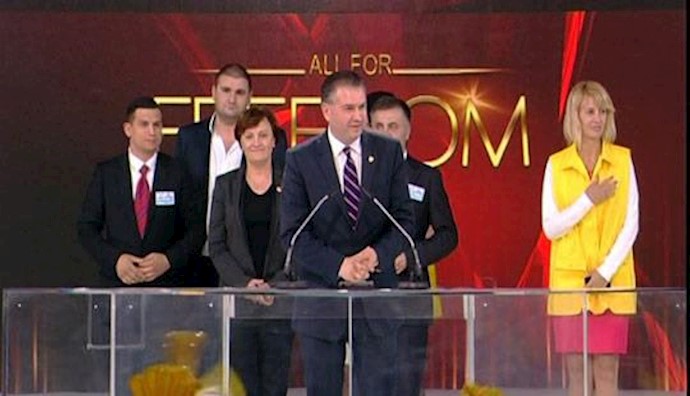 Senator Ardelean ben-oni leading a delegation from Romania to the Iranian Gathering in Paris