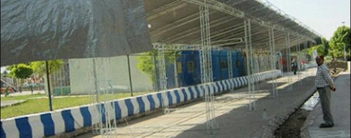 The protest gathering of workers of agricultural and industrial factory in Boajnourd