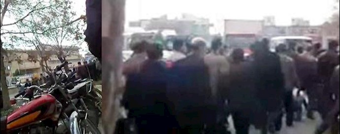 Arak: A protest gathering of workers of a company linked to the Islamic Rev. Guards Corps, IRGC