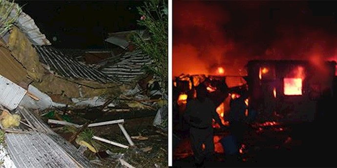  'Destruction from rocket attack on Camp Liberty, Oct. 29, 2015'