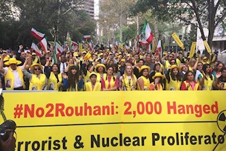 Iranians condemn the presence of the Iranian regime’s president at the UN General Assembly
