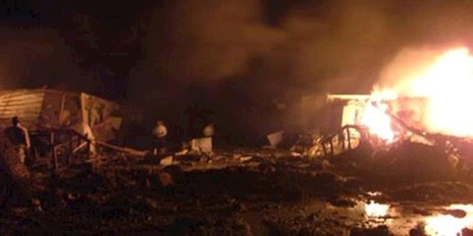  'The destruction left behind from Thursdays missile attack on Camp Liberty '