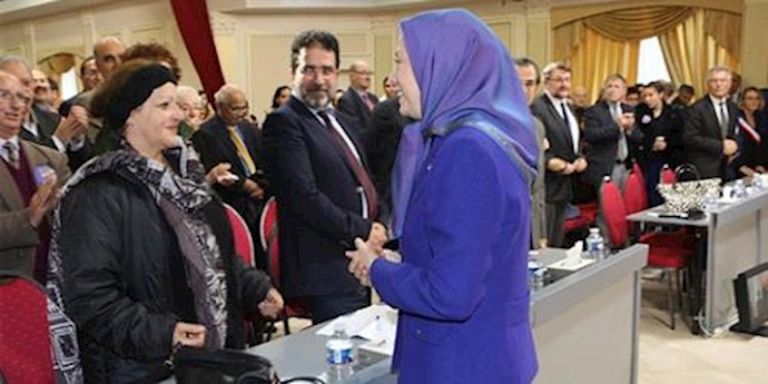  'Maryam Rajavi at a ceremony in solidarity with French people'