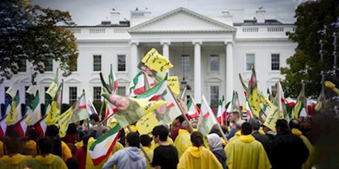  'The Iranian opposition PMOI demonstrates outside the White House, 2013'