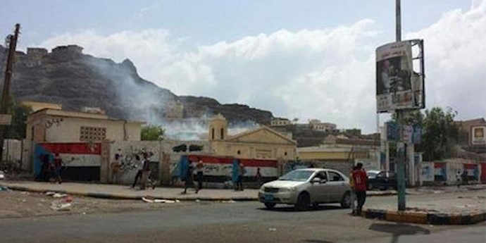  'The site of the blown up church in the southern city of Aden'