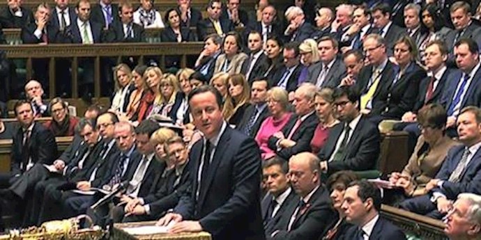  'British Prime Minister David Cameron in the House of Commons says parliament will hold a vote on joining air strikes on Syria '