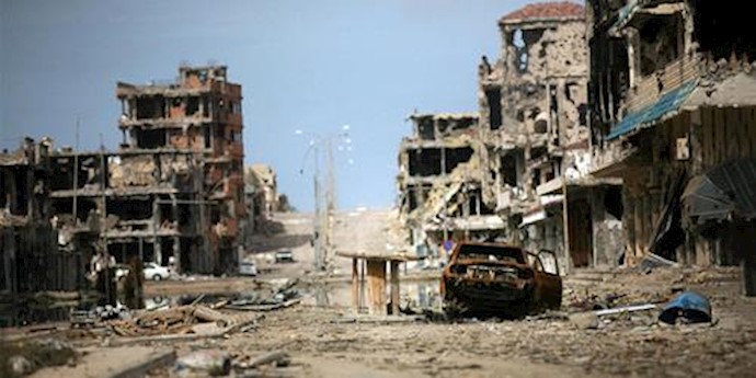  'A general view of buildings ravaged by fighting in Sirte, Libya'