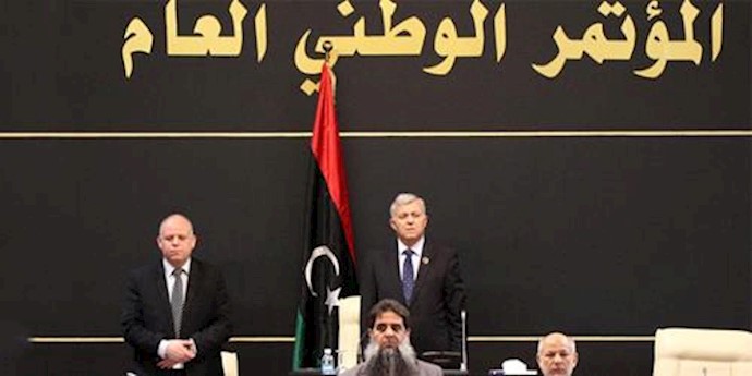  'The president of the Tripoli-based General National Congress leads a parliament session in the Libyan capital on December 16, 2015'