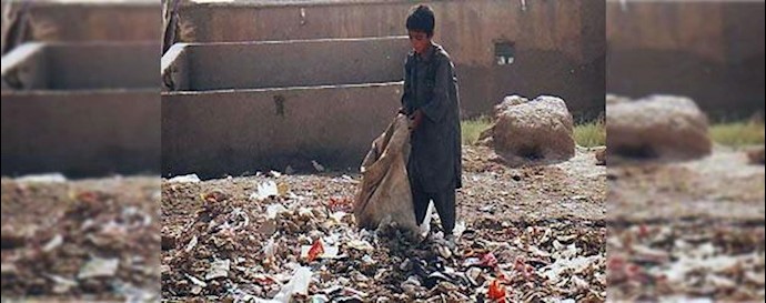  'Poor kid Collecting remains of foodstuff for survaival'