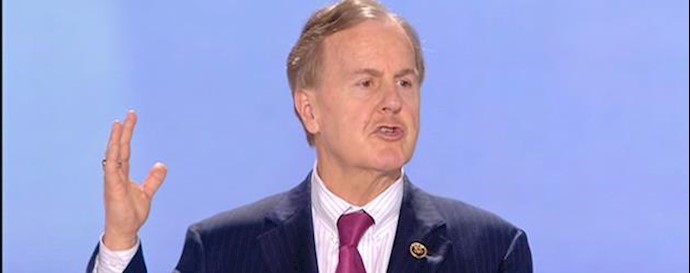  'US congressman Pittenger speaks at the Grand Iranian Gathering in Paris'