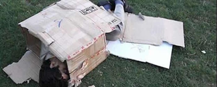  'Homeless children sleeping in the streets in Iran under the mullahs'