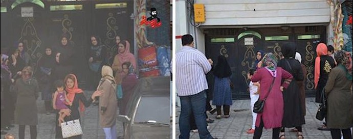 Workers’ wives and family members stage protest