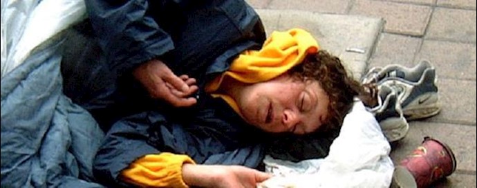  'Homeless women sleeping in the streets in Tehran'