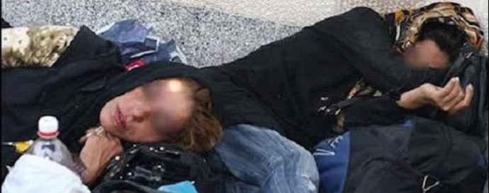  'Homeless women sleeping in the streets of Iran'