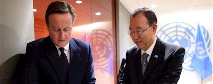  'UN Secretary-General Ban Ki-moon and British Prime Minister David Cameron'