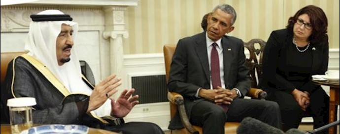  'US President Barack Obama with King Salman of Saudi Arabia'