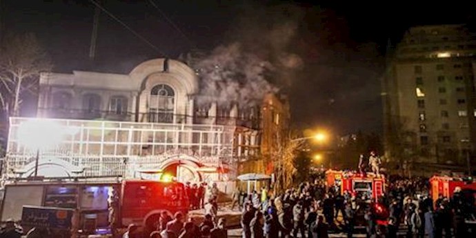 Saudi embassy in Tehran was attacked and damaged by Iranian regime mobs