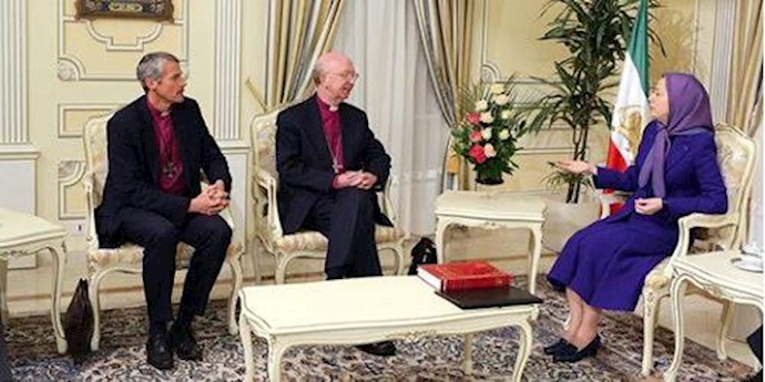  'The Right Reverends Adrian Newman and John Pritchard meet the NCRI president-elect Maryam Rajavi'