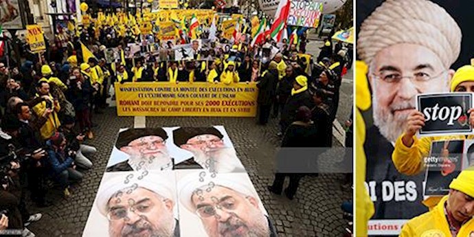 Iranians in Paris condemned Rouhnai’s visit to France