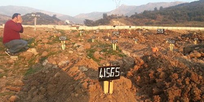  'The graves of the refugees who lost their lives during dangerous attempts to cross the Mediterranean and Aegean Seas to reach Europe '