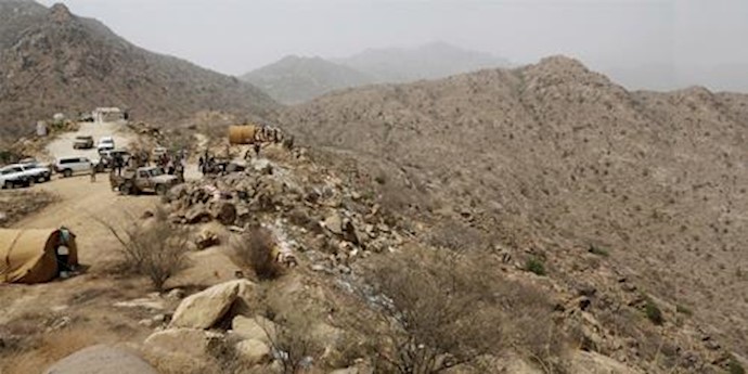  'Saudi soldiers work at the border with Yemen in Jazan, Saudi Arabia'