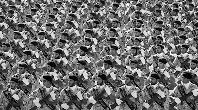  'Troops from the Islamic Revolutionary Guard Corps marched in a military parade'