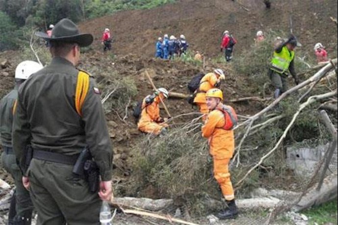 Colombia landslide barrels onto highway; 6 dead, over dozen missing