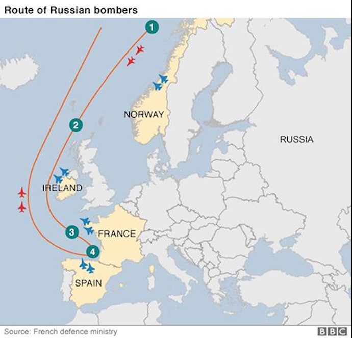 Nato jets scrambled as Russian bombers fly south