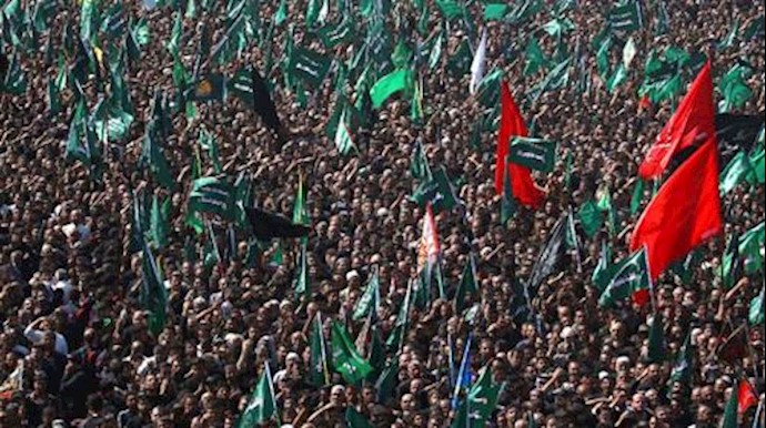  'Iraqi Shiite Muslims take part in commemorations marking Ashura in the holy city of Karbala on October 12, 2016  '
