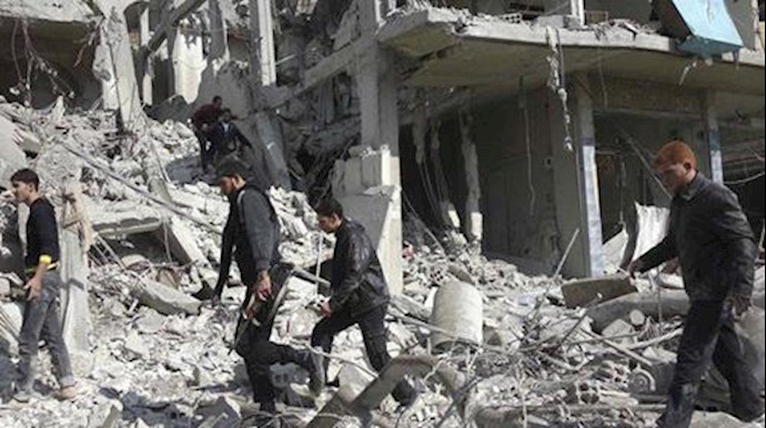 Human losses after bombardment on Aleppo city