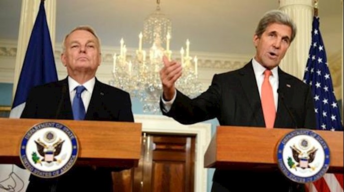  'John Kerry called for the investigation at a news conference with his French counterpart'